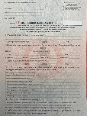 новая водительская справка образец